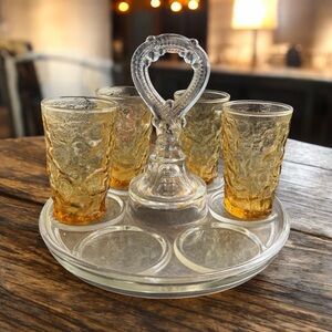 Vintage 6 slot Jelly Jar Glass Holder, 1906 & 1910